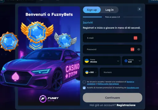 Registrazione su FunzyBets Casino