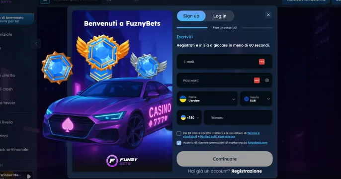 Registrazione su FunzyBets Casino